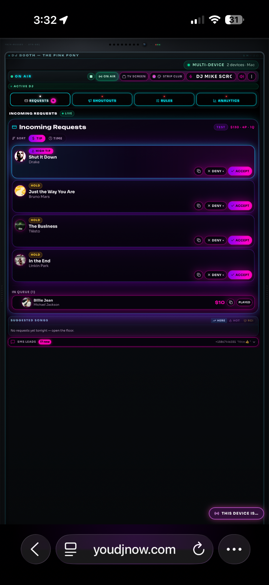 DJ Booth Pop-out — Requests